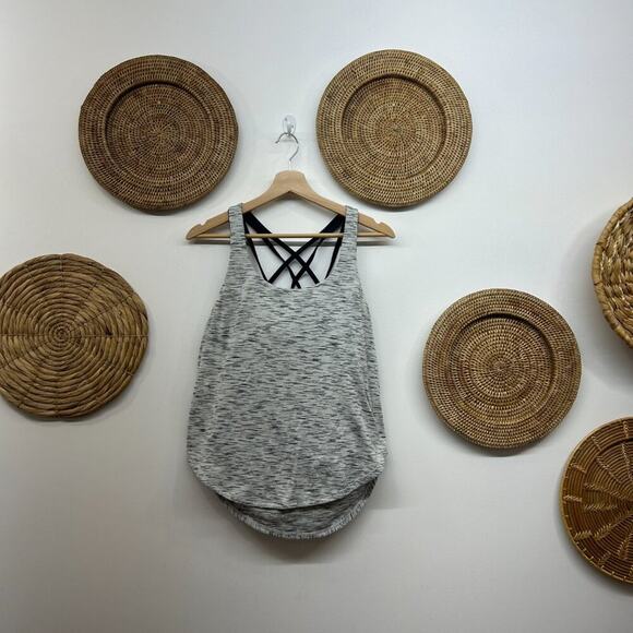 Lululemon Gray Draped Strappy Free To Be Serene Tank Top Yoga Activewear 6 - Picture 1 of 5